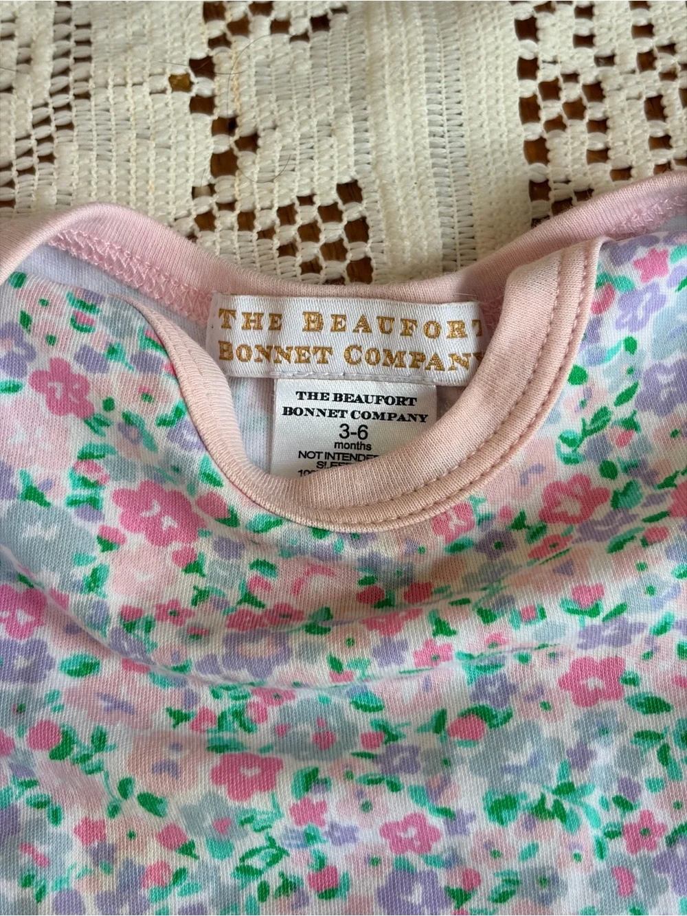 The Beaufort Bonnet Company Mint, Lavender & Floral Baby Onesie Set
